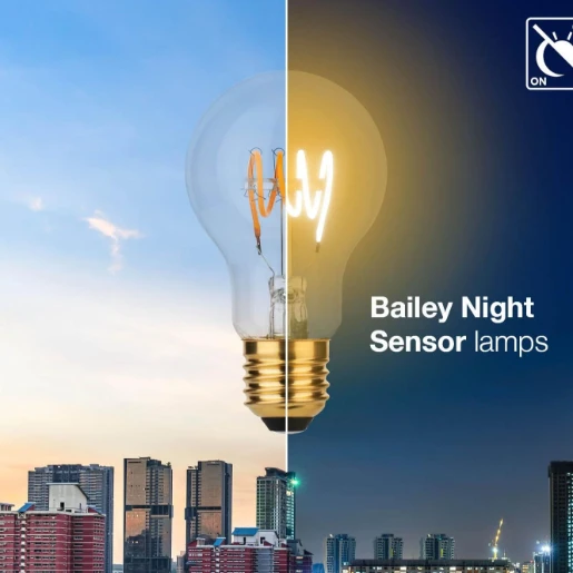 Bailey Spiraled Sensor E27 signaleringslamp 2200K 350lm 105mm 320° 220 - 240V Helder glas wit schemeringsschakelaar 145768