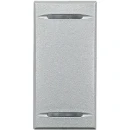 Bticino Axolute bedieningselement tech 2 functies 1 module aan / uit tweedelige wip aluminium RAL 9006 BTHC4911