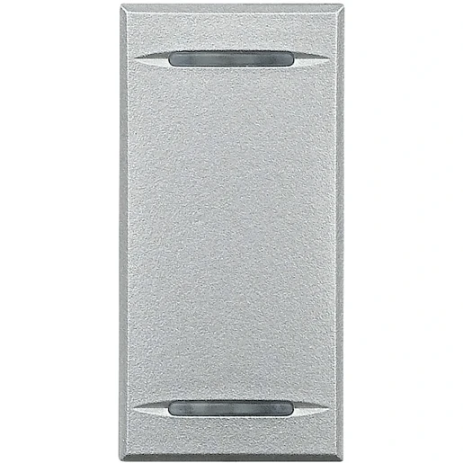Bticino Axolute bedieningselement tech 2 functies 1 module aan / uit tweedelige wip aluminium RAL 9006 BTHC4911