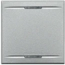 Bticino Axolute bedieningselement tech blank 2 functies 2 modules aan / uit enkele wip aluminium RAL 9006 BTHC4911/2