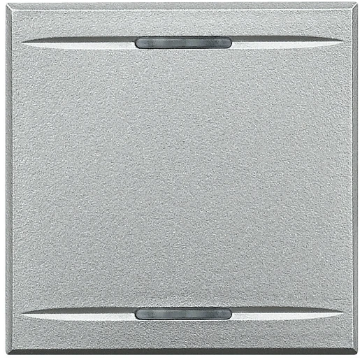 Bticino Axolute bedieningselement tech blank 2 functies 2 modules aan / uit enkele wip aluminium RAL 9006 BTHC4911/2