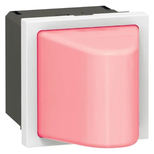 Legrand Mosaic signaallamp driehoekige lens Basiselement met centrale afdekplaat 24V inbouw rood Rood IP41 078560