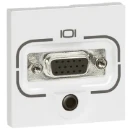 Legrand Mosaic LGR HD15 fem + Jack 3,5mm 15-polig Sub-D Basiselement met centrale afdekplaat 1 connector Zonder label wit 078774