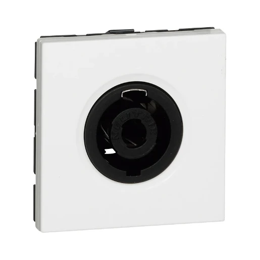 Legrand Mosaic speaker aansluiting 4 contacten audio XLR Basiselement met centrale afdekplaat 1 connector Zonder label wit 078760