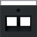 Gira System 55 afdekking 30° + tk voor draagring Modular-Jack Centraalplaat Met label zwart 2640005