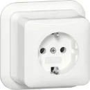 Gira wandcontactdoos schuko + k/p opbouw 16A 250V RA Glanzend wit RAL 9010 IP20 444011