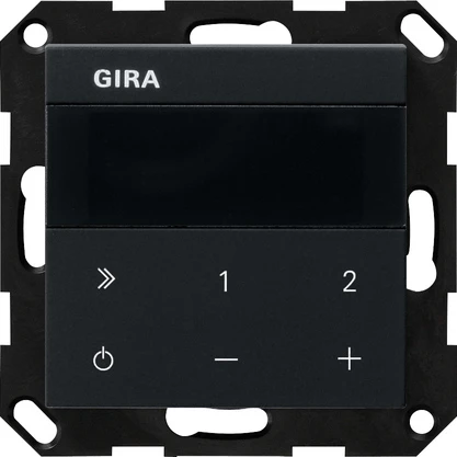 Gira System 55 inbouwradio ip inbouw zwart 2320005