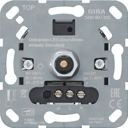 Gira Non-Design s3000 universele led draaidimmer basiselement inbouw 20W 120W 245000