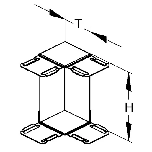 Niedax GKIE binnenhoek inzet wandgoot 60x110mm wit RAL 9010 132211