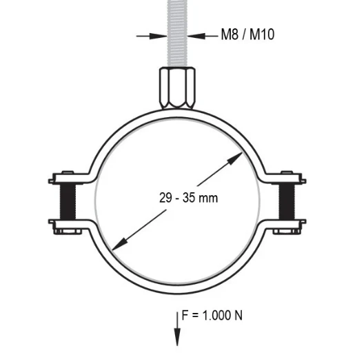 Niedax R4B30 Bevestigingsklem kabelbuis 30mm RVS 56146