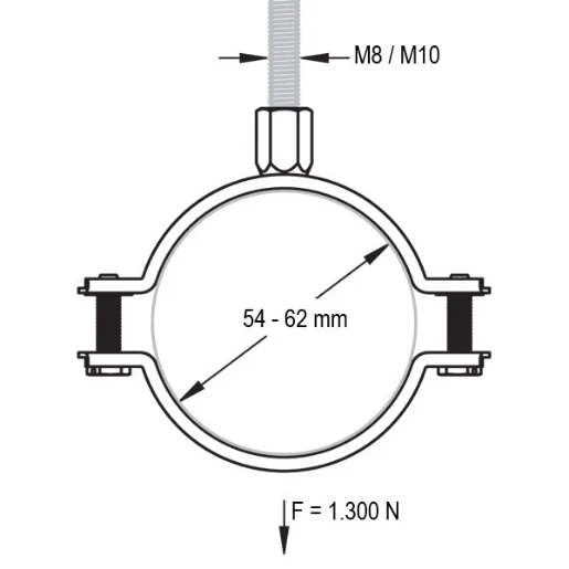 Niedax AL Bevestigingsklem kabelbuis 60mm RVS 68146