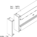 Niedax GKU eindplaat wandgoot 135x70mm Halogeenvrij Staal bandverzinkt (sendzimir verzinkt) en gecoat wit RAL 9016 133811
