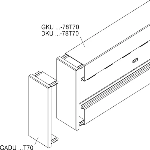 Niedax GKU eindplaat wandgoot 135x70mm Halogeenvrij Staal bandverzinkt (sendzimir verzinkt) en gecoat wit RAL 9016 133811