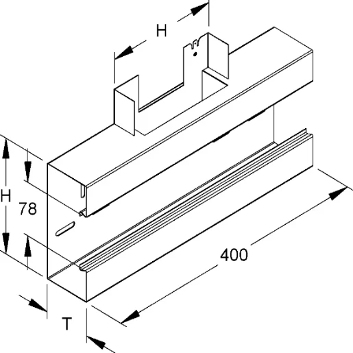 Niedax GKU t-stuk wandgoot 133x70mm wit RAL 9016 133421