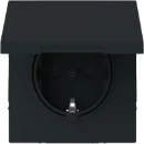 ABB Busch-Jaeger Art linear wandcontactdoos kv kd centraalplaat inbouw 16A 250V RA Mat zwart RAL 9005 IP20 2CKA002018A1582