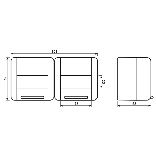 Jung WG 800 wandcontactdoos onderkast opbouw 16A 250V RA Glanzend grijs RAL 7035 IP44 8220NAW