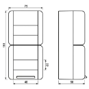Jung WG 800 combinatie wandcontactdoos wissel + ra + tekstveld opbouw grijs IP44 876NAW