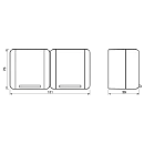 Jung WG 800 wandcontactdoos onderkast opbouw 16A 250V RA Glanzend grijs RAL 7035 IP44 8220W