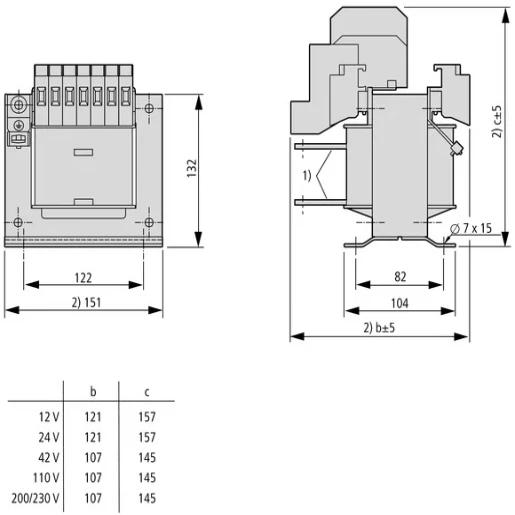 Eaton Besturingstrafo 1-fase stuurtransformator 400-400V 630VA
