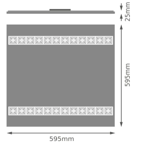 Ledvance Louver Inlegarmatuur 4000K 4000lm 595x595mm Steekklem zwart 4099854149658