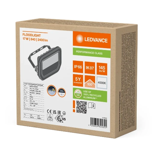 Ledvance Performance LED schijnwerper symm 4000K 2400lm 157x38mm Steekklem zwart 4099854305825