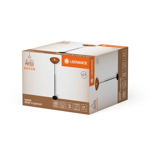 Ledvance Decor Paper Drop E27 vloerlamp beige 4058075840867