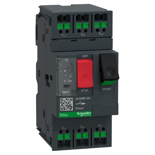 Schneider Electric TeSys Deca motorschakelaar 10A thermisch-magnetische drukknop snap-in