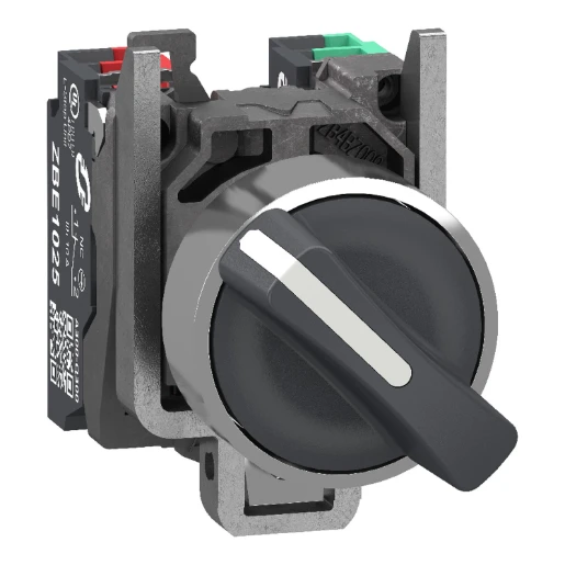 Schneider Electric Keuzeschakelaar Harmony XB4 metaal zwart 22mm 2 standen vast