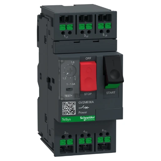 Schneider Electric TeSys Deca motorschakelaar 1,6A thermisch-magnetische drukknop snap-in
