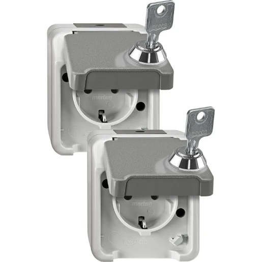 Merten Opbouw WCD - 2 identieke sloten - Set van 2 - Grijs - Aquastar