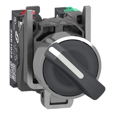 Schneider Electric Keuzeschakelaar Harmony XB4 metaal zwart 22mm 2 standen vast