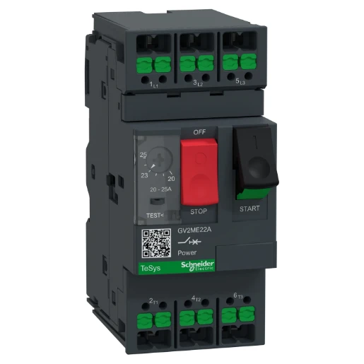 Schneider Electric TeSys Deca motorschakelaar 25A thermisch-magnetische drukknop snap-in
