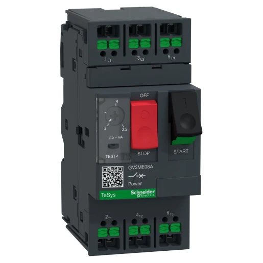 Schneider Electric TeSys Deca motorschakelaar 4A thermisch-magnetische drukknop snap-in