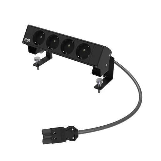 HPL Indesq Wandcontactdoos Opbouw (stucwerk) RA 4V Zwart