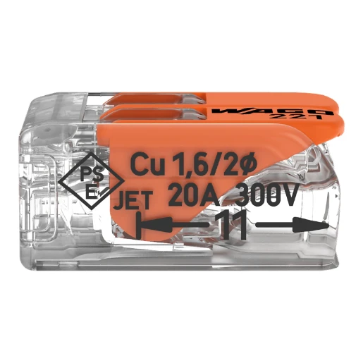 Wago Verbindingsklem compact 2x4mm² transparant