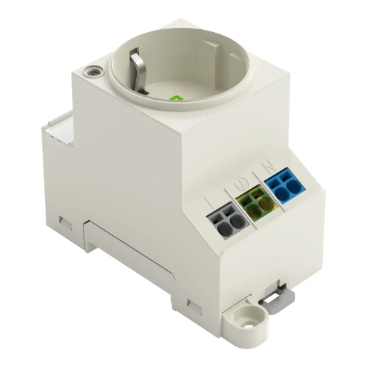 Wago din-rail contactdoos grijs 16A 250V AC contactdoos cee 7/3 (type f) 709-581