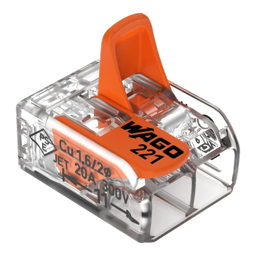 Wago Verbindingsklem compact 2x4mm² transparant