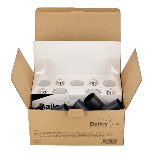Bailey EcoBasic E27 led-lamp + lamphouder combipack (10 stuks) 4000K 935lm 110mm 200° 220 - 240V opaal wit 140818