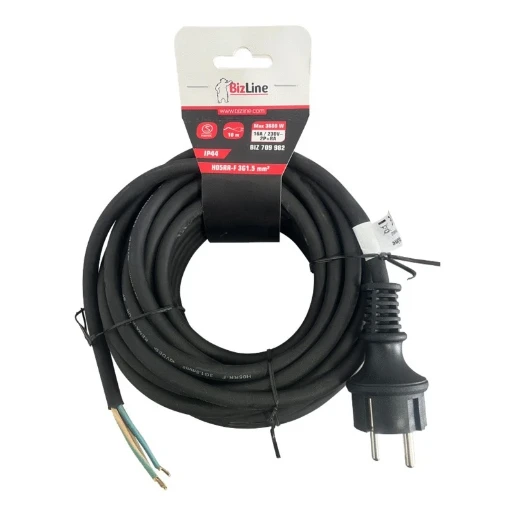 Bizline Aansluitleiding Randaardesteker schuin 3G1.0mm2 zwart 2m