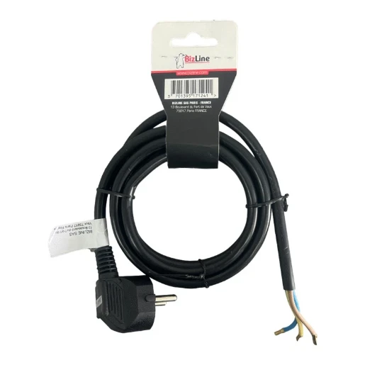 Bizline Aansluitleiding Randaardesteker schuin 3G1.0mm2 zwart 2m