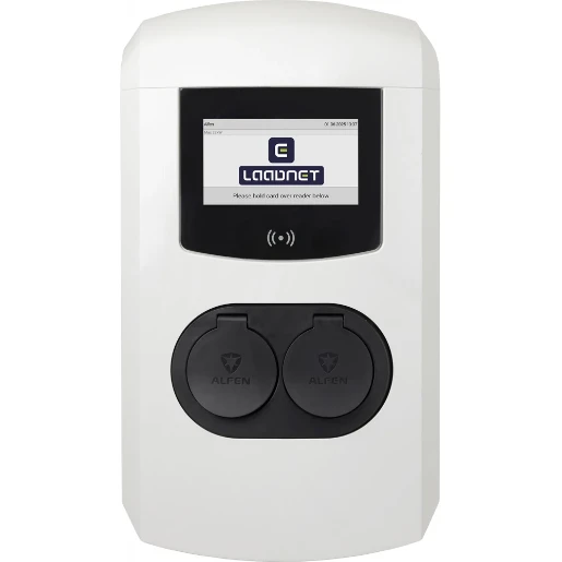 Alfen Laadstation Eve Double Plus Socket 2fc 22kW RFID SCN Logo Laadnet Wit