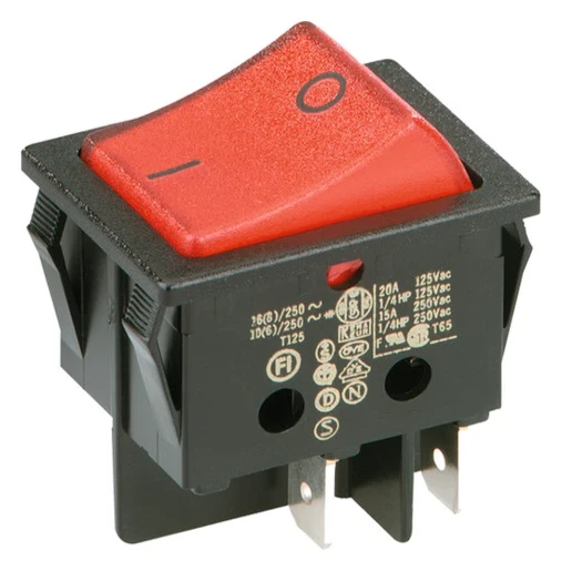 Bachmann inbouwschakelaar Wip 2-polig Wip 16A Rood/Zwart 924.099