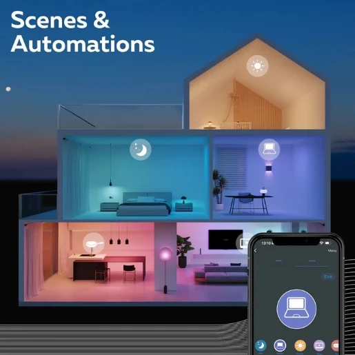 Calex Smart Home GU10 LED-lamp wifi RGB+W 2200K 345lm PAR16 54mm 100° 220V dimbaar gematteerd rgbw amazon alexa google assistant 142837