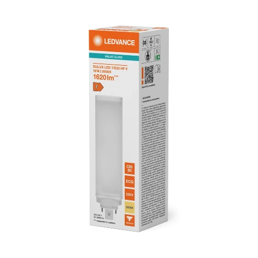 Ledvance Value Dulux T/E led-lamp hf ac mains 3000K 1620lm 155mm 120° 220V gematteerd wit 4058075822337