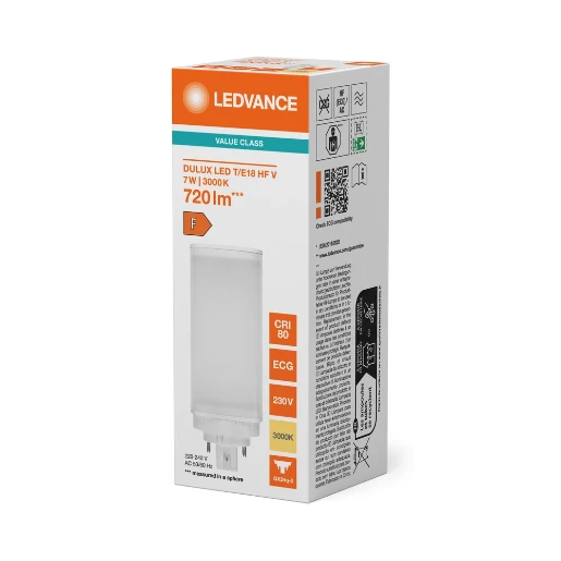 Ledvance Value Dulux T/E led-lamp hf ac mains 3000K 720lm 120mm 120° 220V gematteerd wit 4058075822252