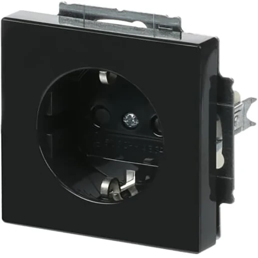 ABB Busch-Jaeger Future Axcent Carat wandcontactdoos centraalplaat inbouw 16A 250V RA KV Glanzend antraciet RAL 7021 IP20 2CKA002013A5265