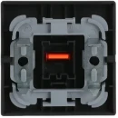 ABB Busch-Jaeger Future Axcent Carat bedieningselement rode lens 2 -en 3-polig aan / uit enkele wip zwart RAL 9005 2CKA001751A3042