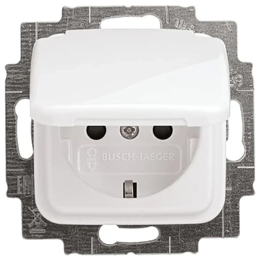 ABB Busch-Jaeger Reflex SI wandcontactdoos centraalplaat inbouw 16A 250V RA KV Glanzend wit RAL 9010 IP20 2CKA002013A5314