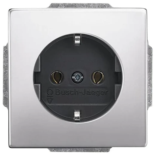 ABB Busch-Jaeger wandcontactdoos centraalplaat inbouw 16A 250V RA Mat RVS RAL IP20 2CKA002011A3850