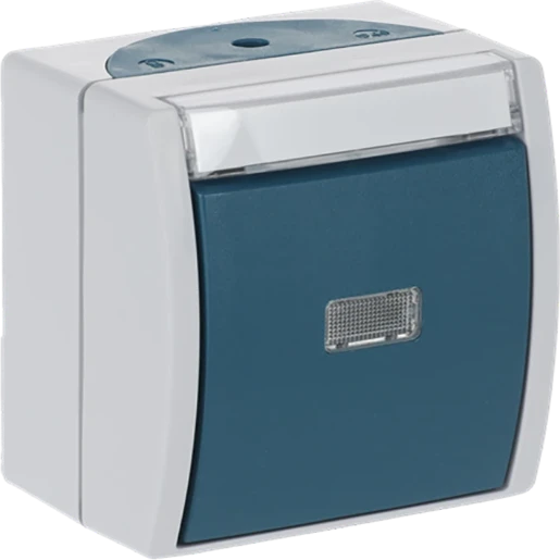 ABB Busch-Jaeger Ocean Tekstpulsdrukker Wip Glanzend blauw RAL 7035 2CKA001484A0373